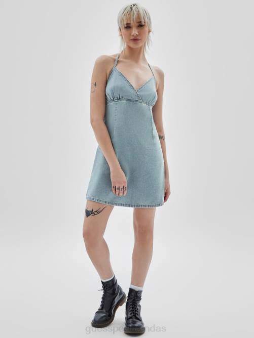 GUESS vestido vaquero vintage original unisexo 0P8X308 ir ahumado lavado lt vestir