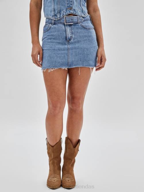 GUESS falda vaquera con cinturón originals mujer 0P8X131 ir kitty lavado medio vestir