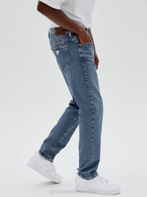 GUESS kit original jeans rectos unisexo 0P8X4048 ir lavado medio coltrane vestir