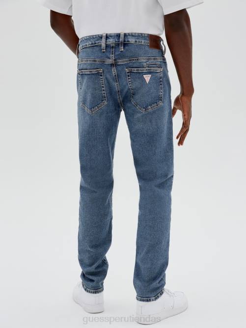 GUESS kit original jeans rectos unisexo 0P8X4048 ir lavado medio coltrane vestir