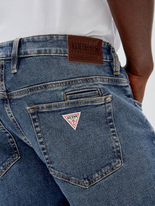 GUESS kit original jeans rectos unisexo 0P8X4048 ir lavado medio coltrane vestir