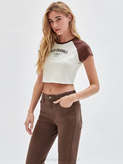 GUESS Camiseta corta para bebé raglán Originals unisexo 0P8X1324 orilla arenosa multi vestir