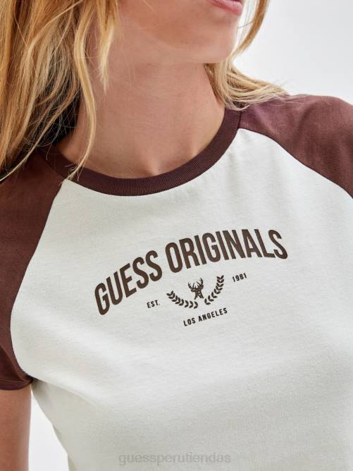 GUESS Camiseta corta para bebé raglán Originals unisexo 0P8X1324 orilla arenosa multi vestir
