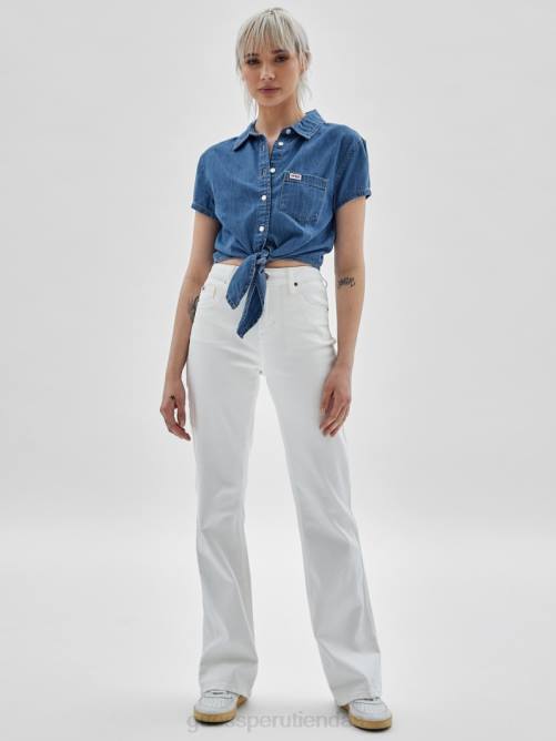 GUESS camisa vaquera originals con lazo en el frente unisexo 0P8X1356 ir a lavado medio ruthie vestir