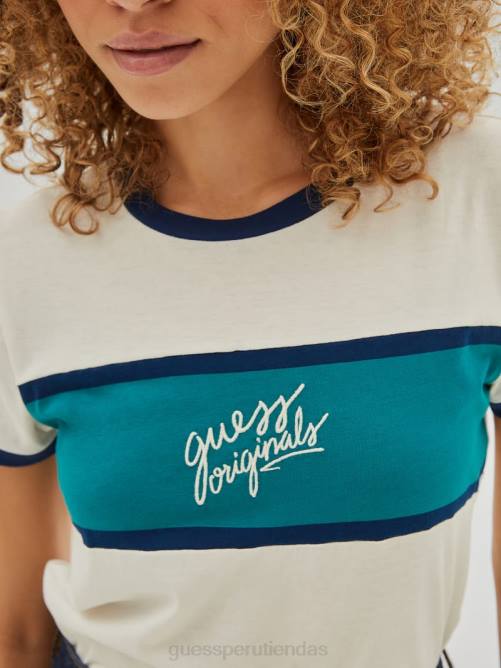 GUESS camiseta bebé con timbre original unisexo 0P8X1244 paloma blanca vestir
