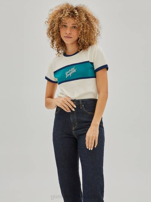 GUESS camiseta bebé con timbre original unisexo 0P8X1244 paloma blanca vestir