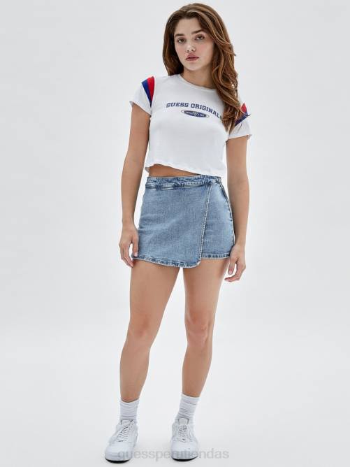 GUESS camiseta bebe original unisexo 0P8X1310 blanco puro vestir
