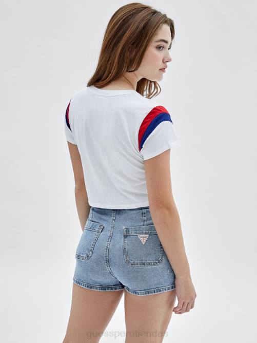 GUESS camiseta bebe original unisexo 0P8X1310 blanco puro vestir
