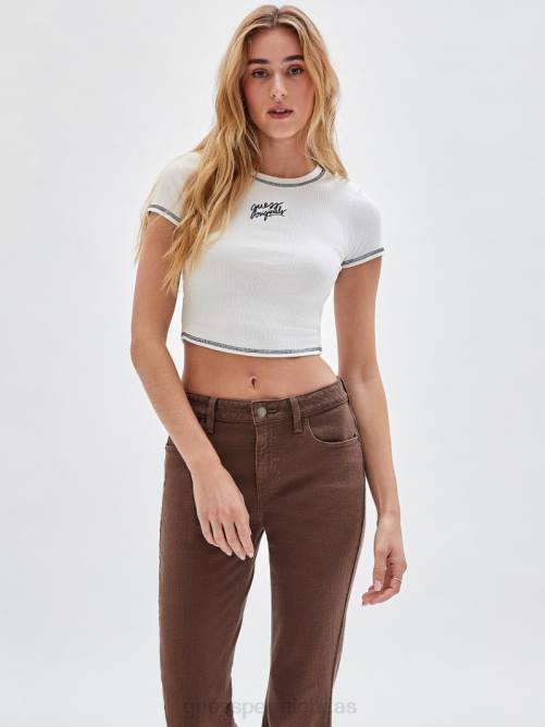 GUESS camiseta corta de canalé para bebé originals unisexo 0P8X1347 playa de arena vestir