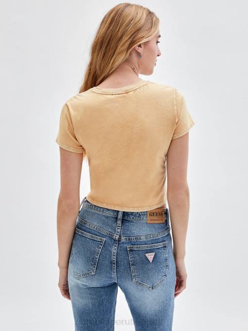 GUESS camiseta corta para bebé originals grid unisexo 0P8X1311 barro del desierto multi vestir