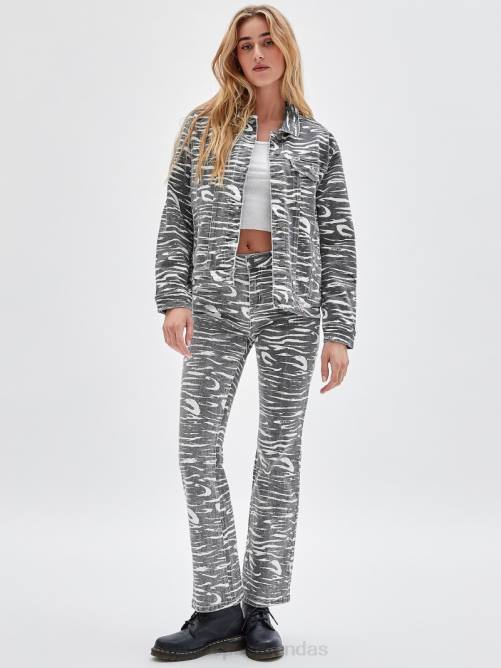 GUESS chaqueta vaquera con estampado de cebra originals unisexo 0P8X1857 negro azabache multicolor vestir
