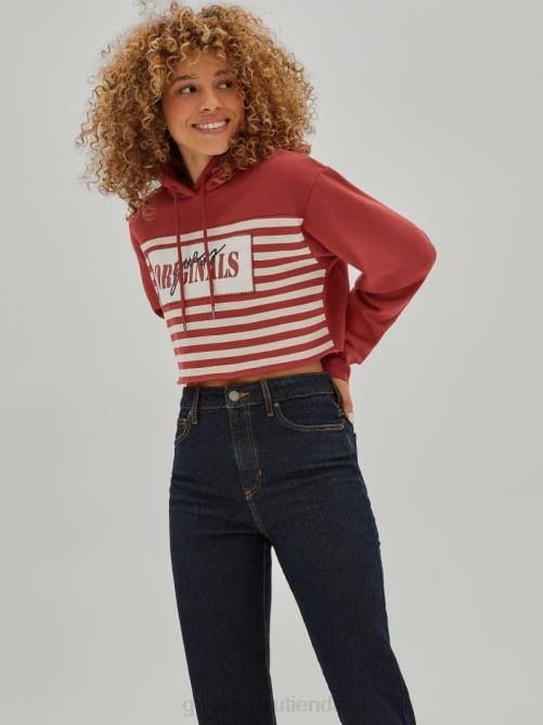 GUESS sudadera con capucha corta original unisexo 0P8X1791 rojo rapido vestir