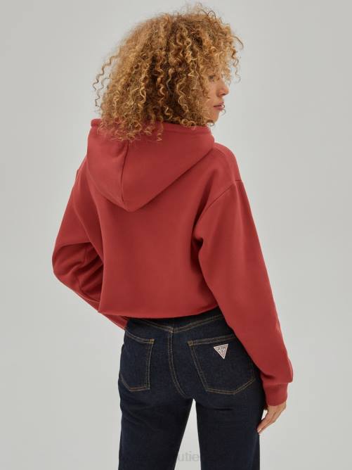 GUESS sudadera con capucha corta original unisexo 0P8X1791 rojo rapido vestir