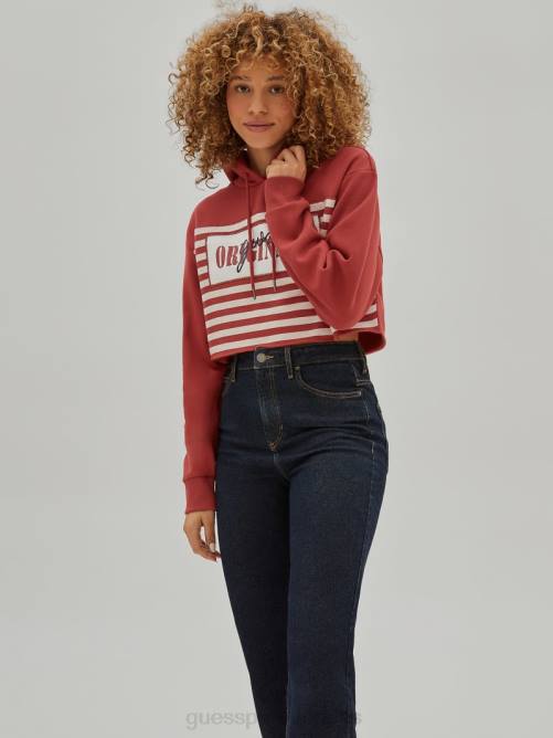 GUESS sudadera con capucha corta original unisexo 0P8X1791 rojo rapido vestir