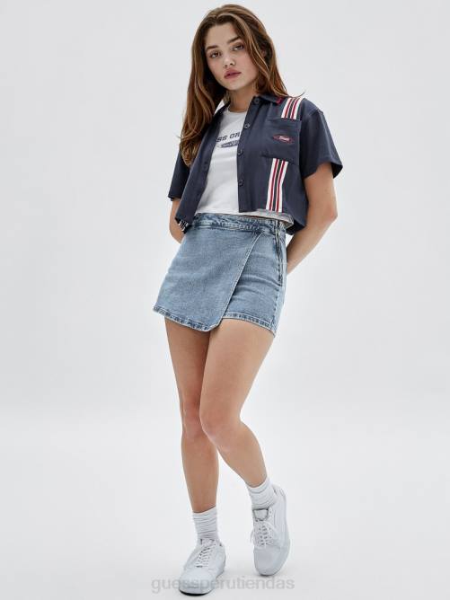 GUESS top con piezas a rayas originales unisexo 0P8X1130 azul ennegrecido vestir